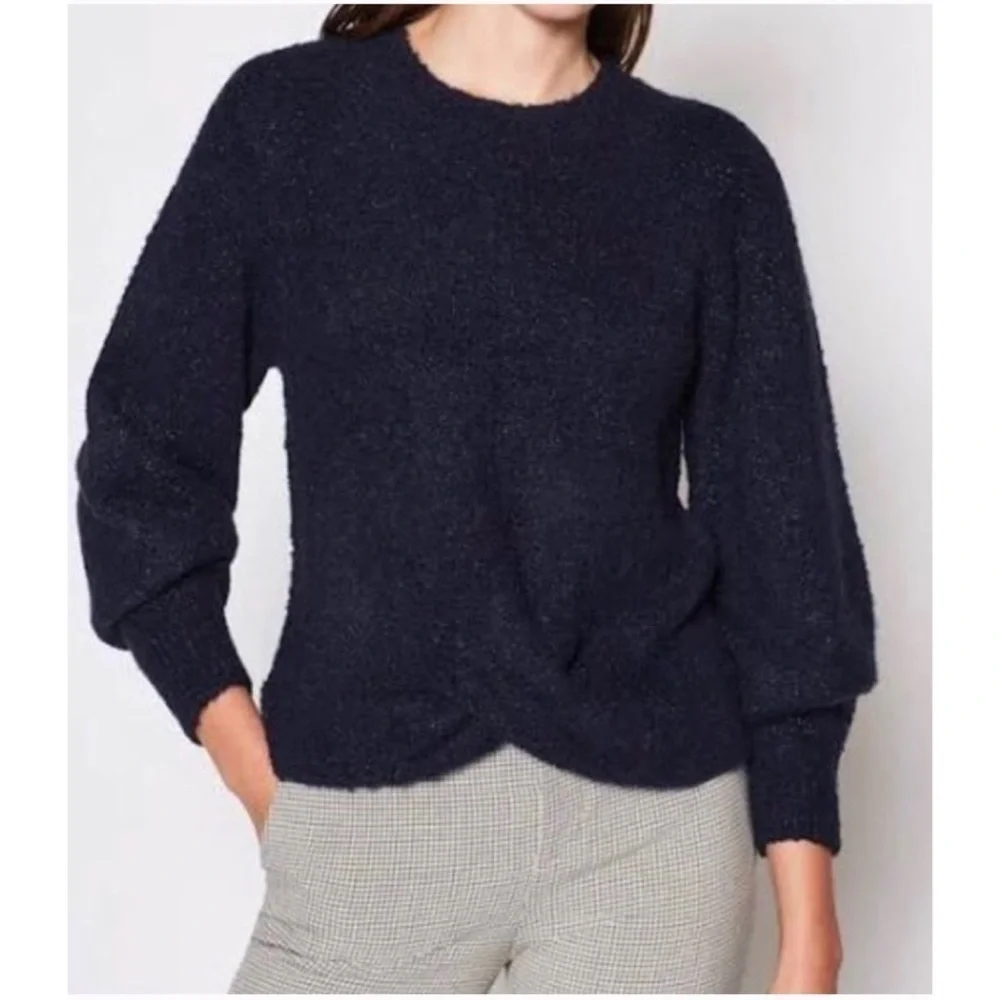 Joie Stavan Metallic Twist Knot Crewneck Sweater​​​​​​​